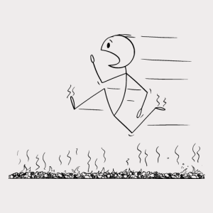 Cartoon Character, running over hot coals | Smith clinic remote online
