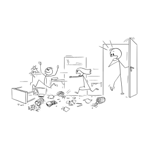 Various Cartoon Characters looking out at the view | toddlers family messy | Smith clinic