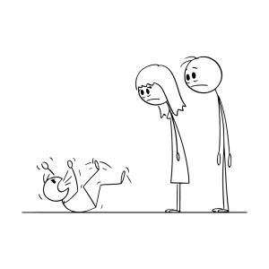 Various Cartoon Characters, parents looking out at the toddlers in shock | Smith clinic