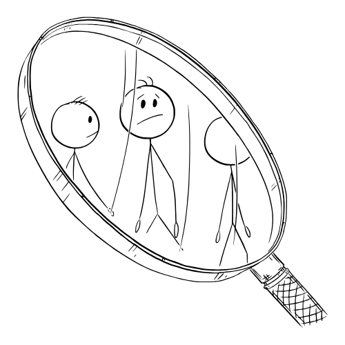 Looking at data and grief, 3 cartoon characters mourning, Smith Clinic