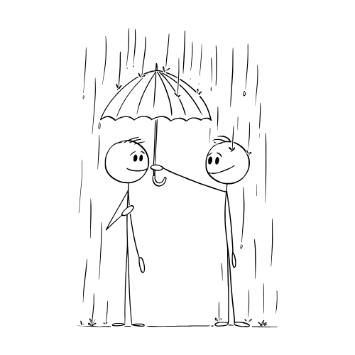 Not really support | Smith Clinic | holding an umbrella over your head as it rains.